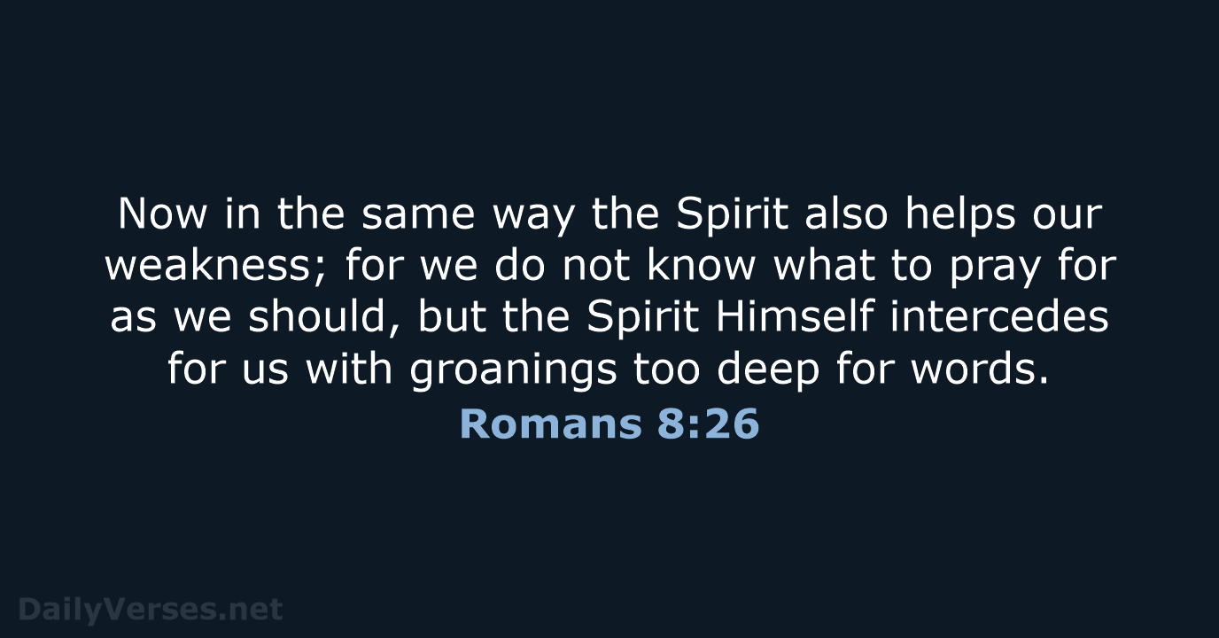 Romans 8:26 - Bible verse (NASB) - DailyVerses.net