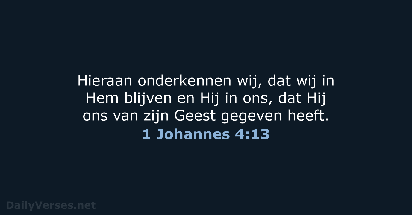 1 Johannes 4:13 - NBG