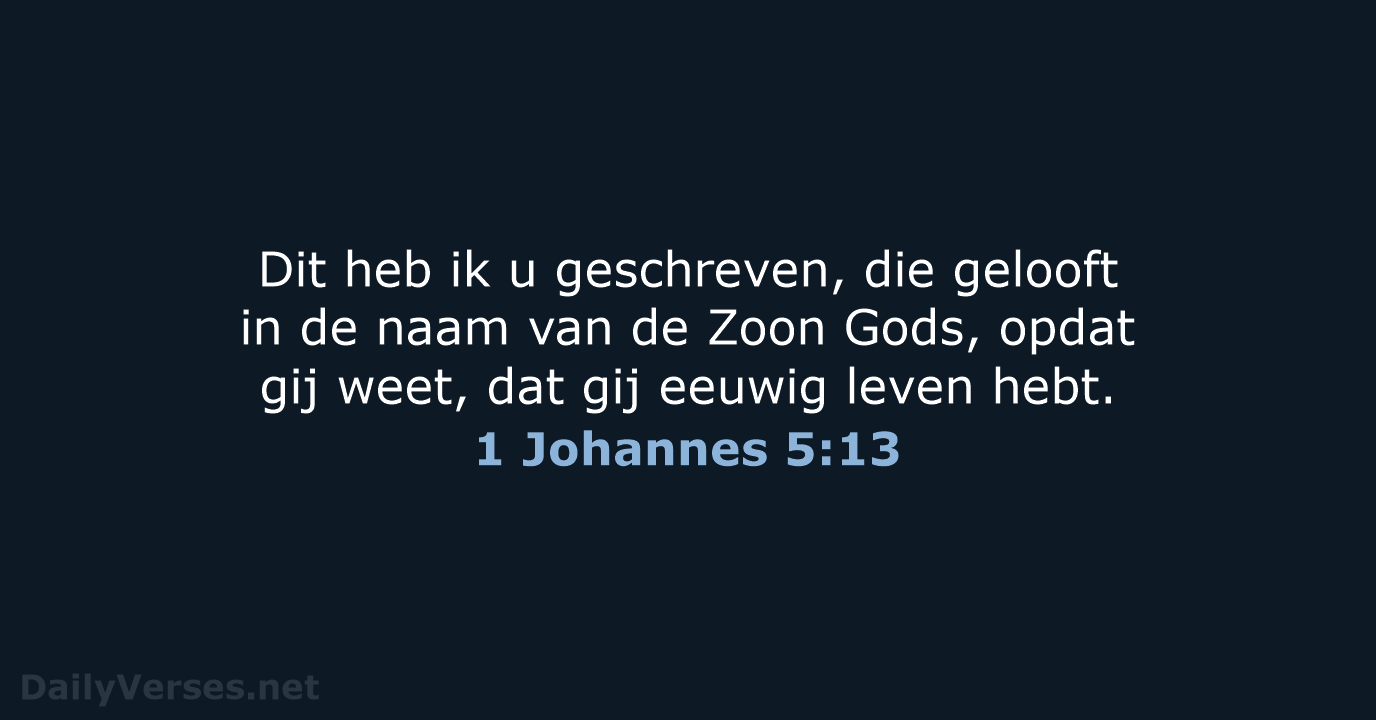 1 Johannes 5:13 - NBG