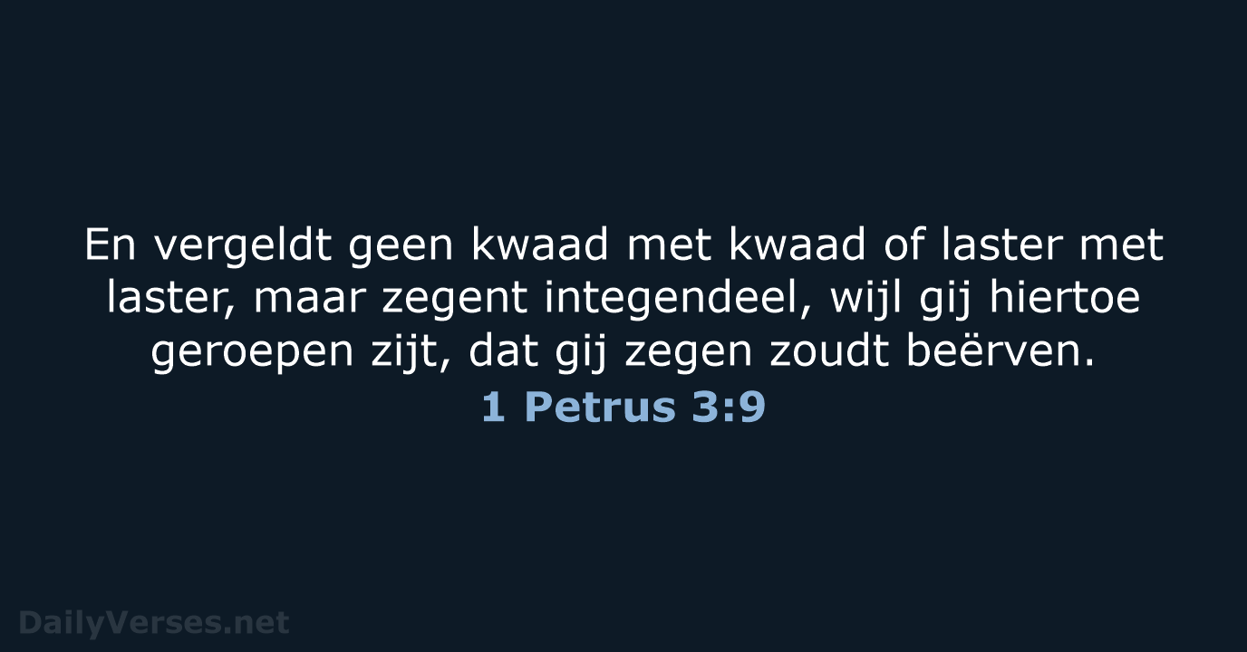 1 Petrus 3:9 - NBG