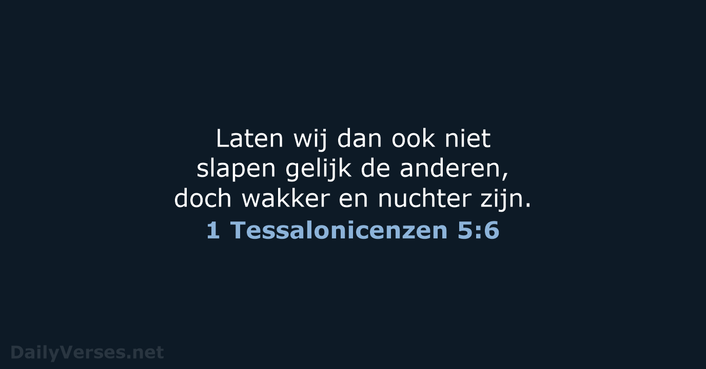 1 Tessalonicenzen 5:6 - NBG