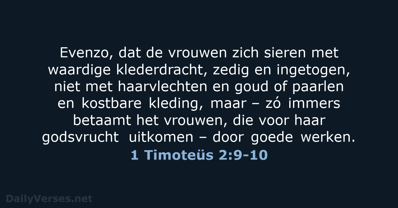 1 Timoteüs 2:9-10 - NBG