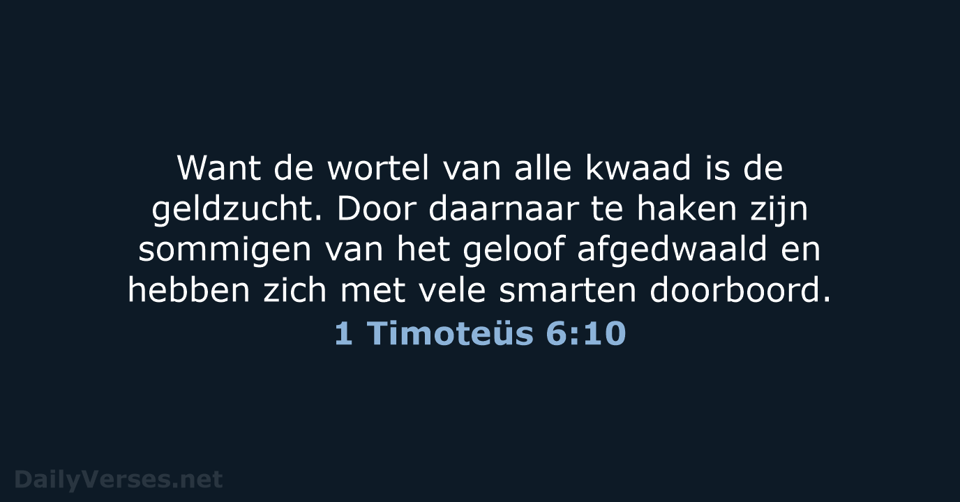 1 Timoteüs 6:10 - NBG