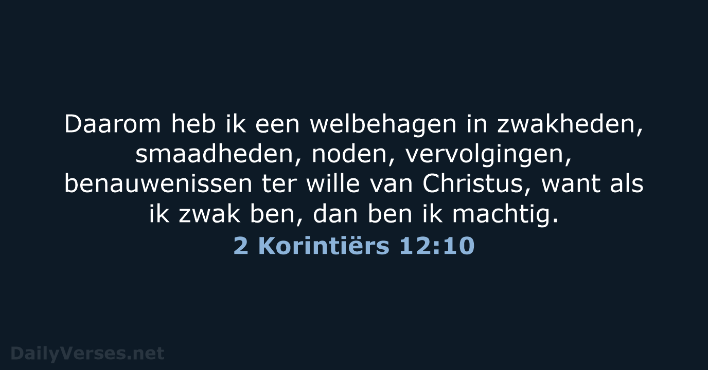 2 Korintiërs 12:10 - NBG