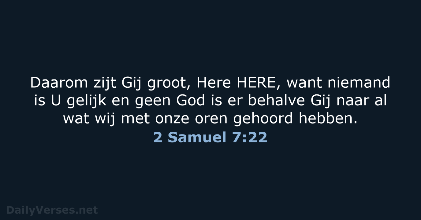 2 Samuel 7:22 - NBG