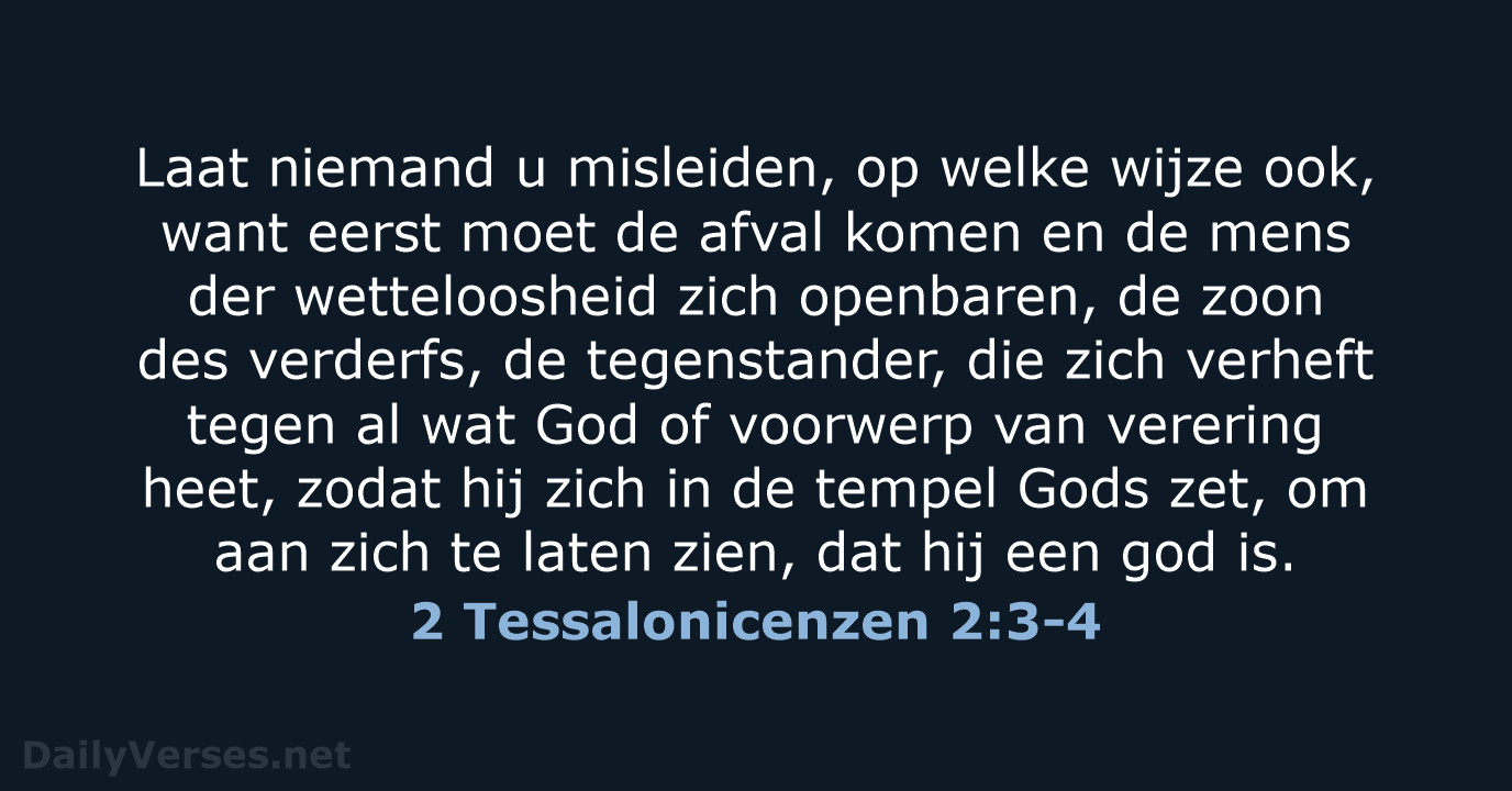 2 Tessalonicenzen 2:3-4 - NBG