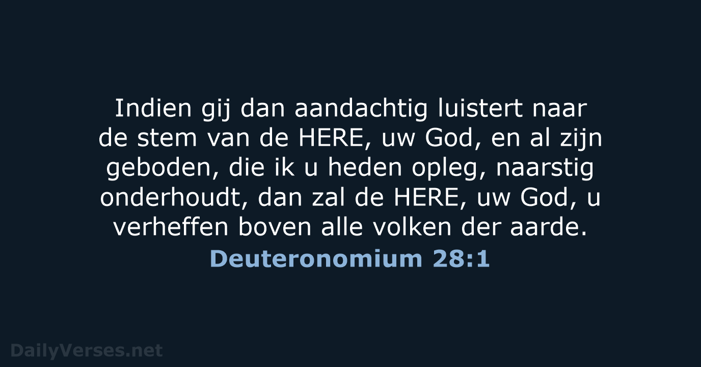 Deuteronomium 28:1 - NBG