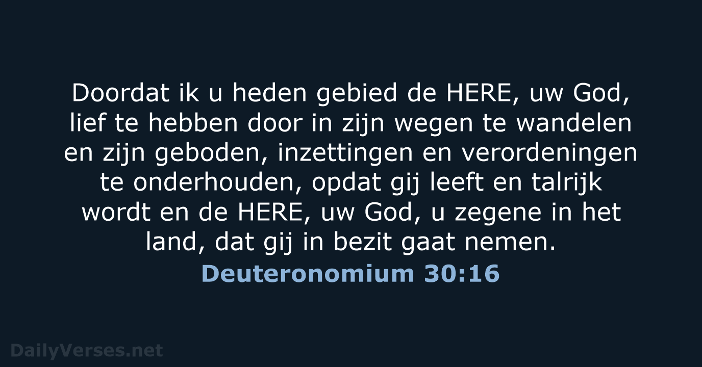 Deuteronomium 30:16 - NBG