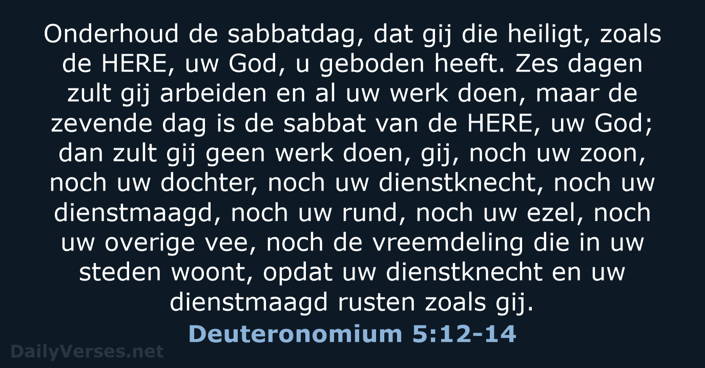 Deuteronomium 5:12-14 - NBG