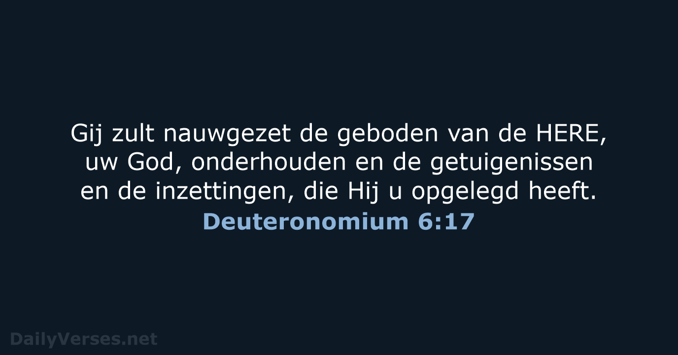 Deuteronomium 6:17 - NBG