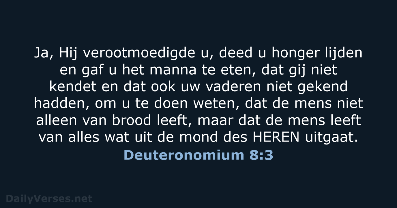 Deuteronomium 8:3 - NBG