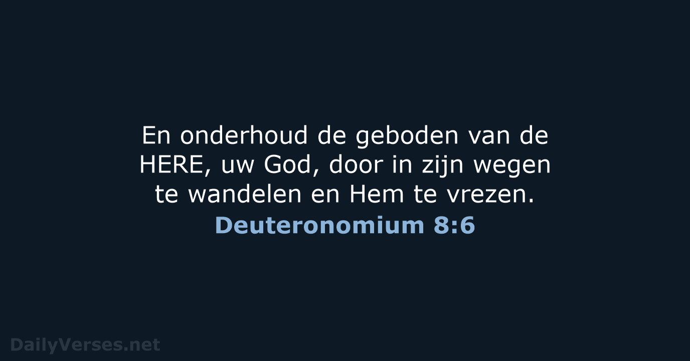 Deuteronomium 8:6 - NBG