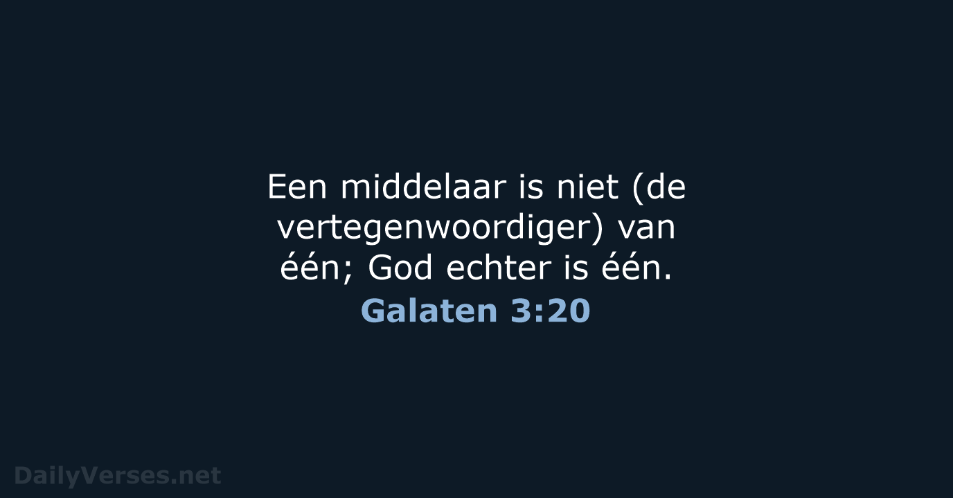 Galaten 3:20 - NBG