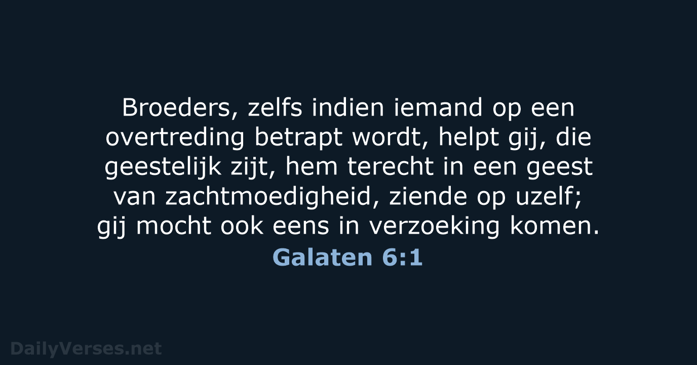 Galaten 6:1 - NBG