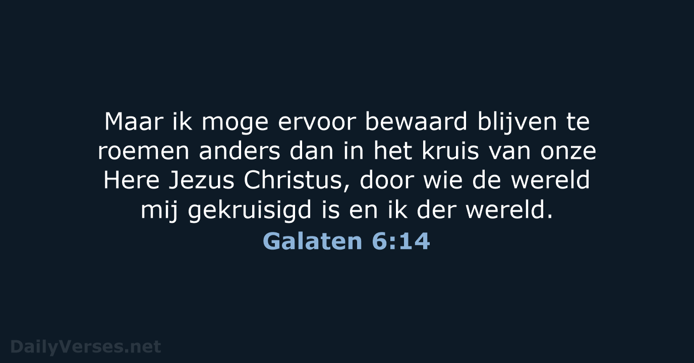 Galaten 6:14 - NBG