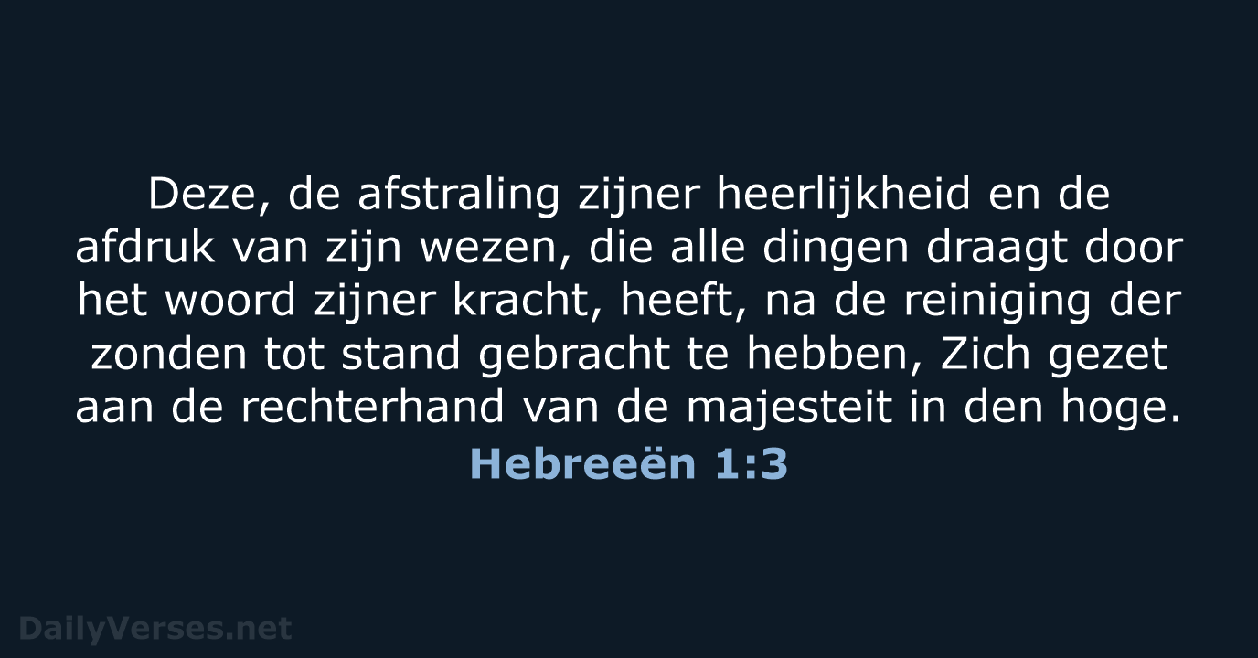 Hebreeën 1:3 - NBG