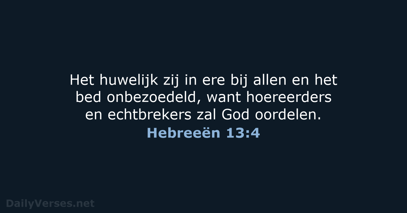 Hebreeën 13:4 - NBG