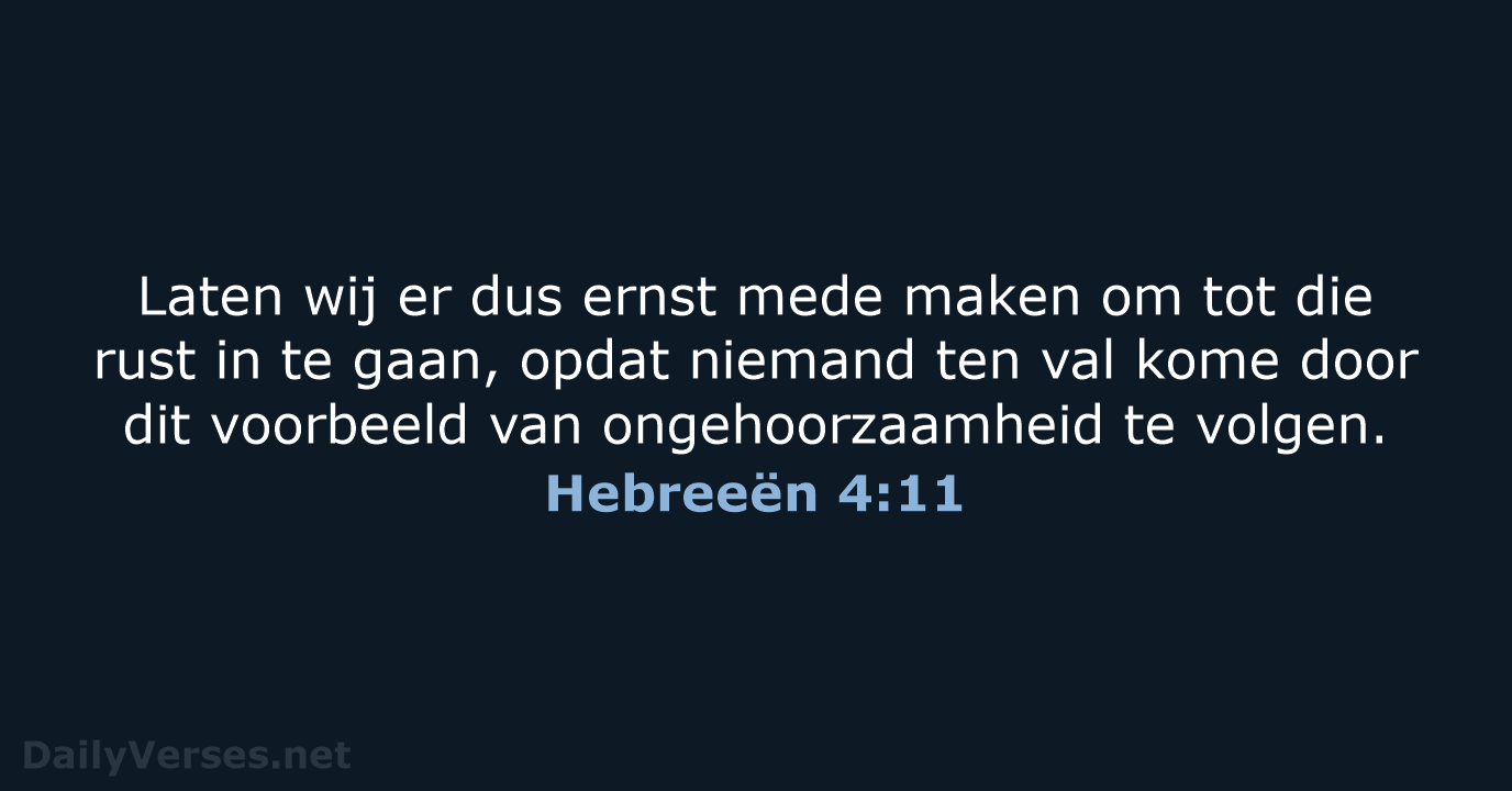 Hebreeën 4:11 - NBG