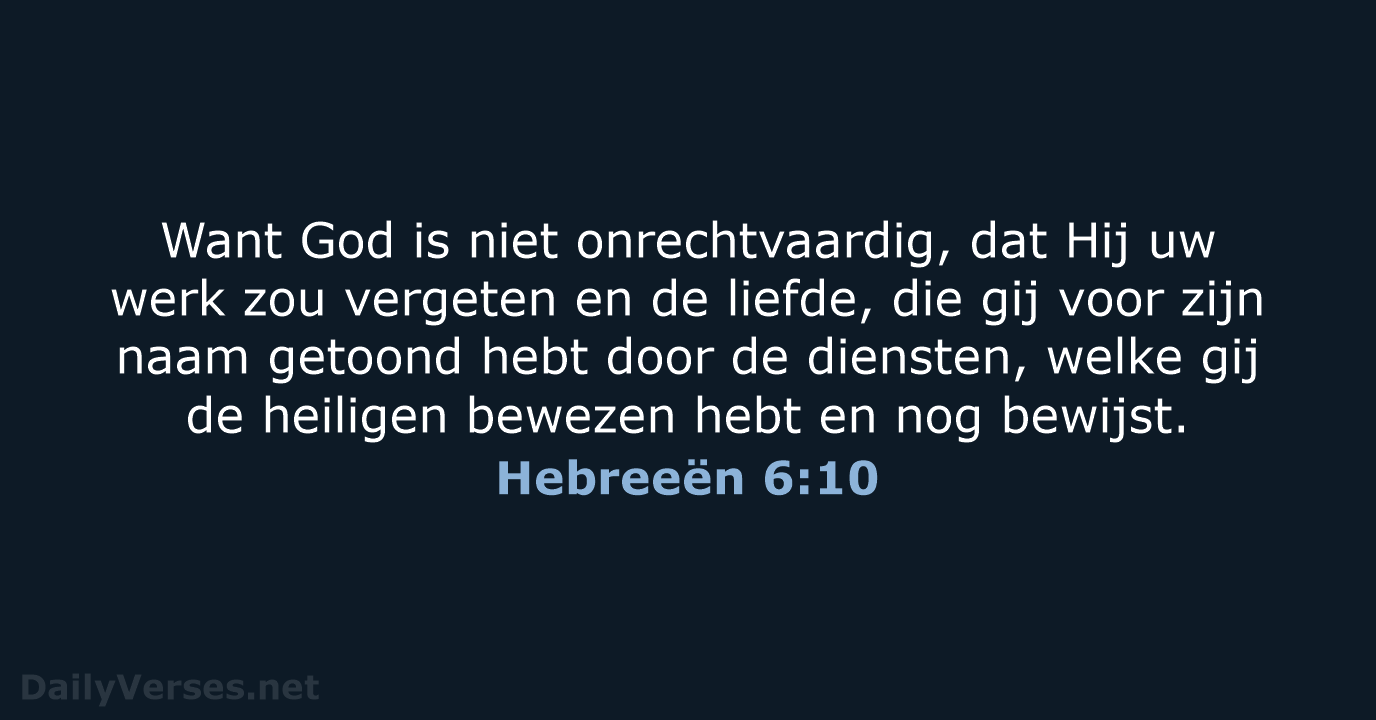 Hebreeën 6:10 - NBG