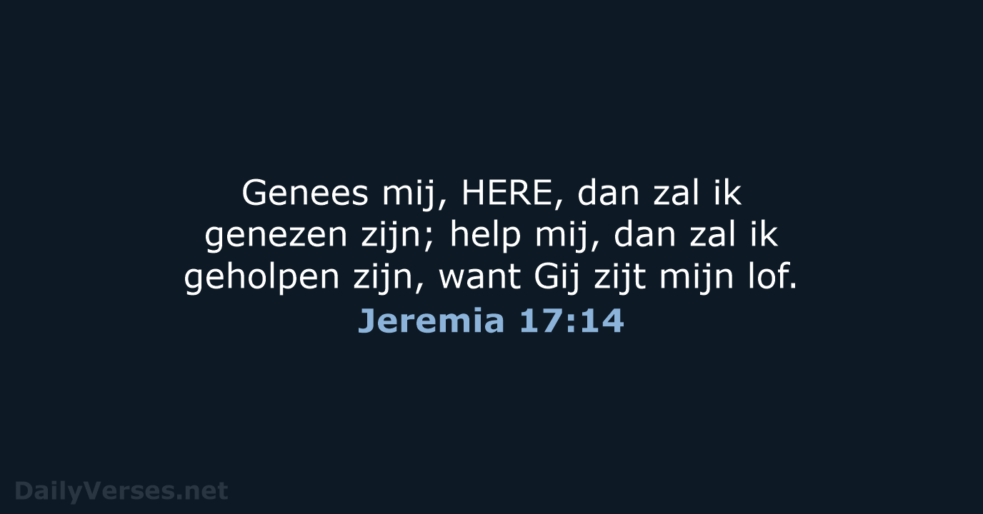 Jeremia 17:14 - NBG