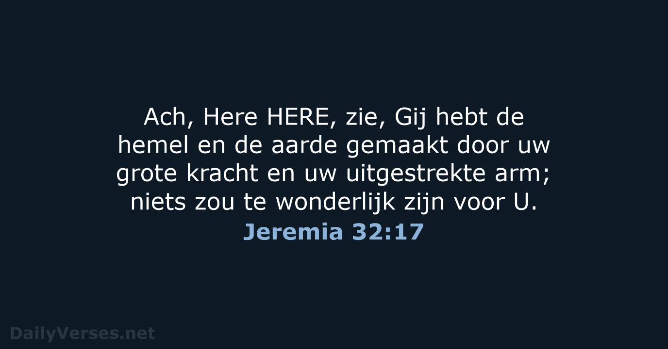 Jeremia 32:17 - NBG
