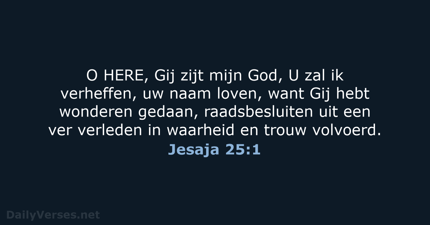 Jesaja 25:1 - NBG