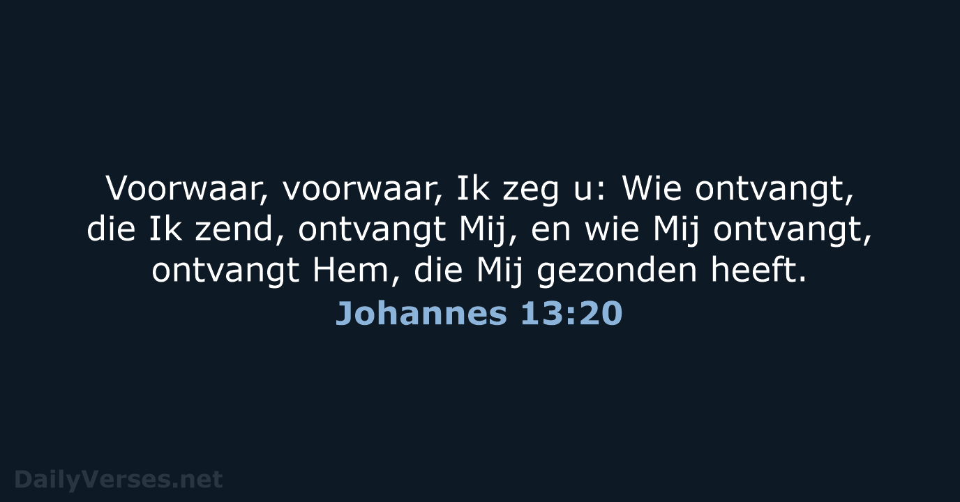 Johannes 13:20 - NBG