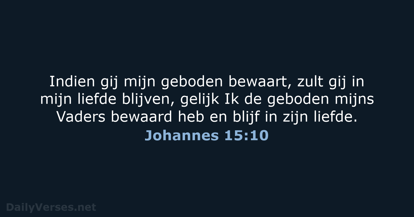 Johannes 15:10 - NBG