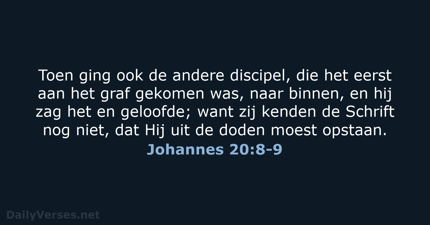 Johannes 20:8-9 - NBG