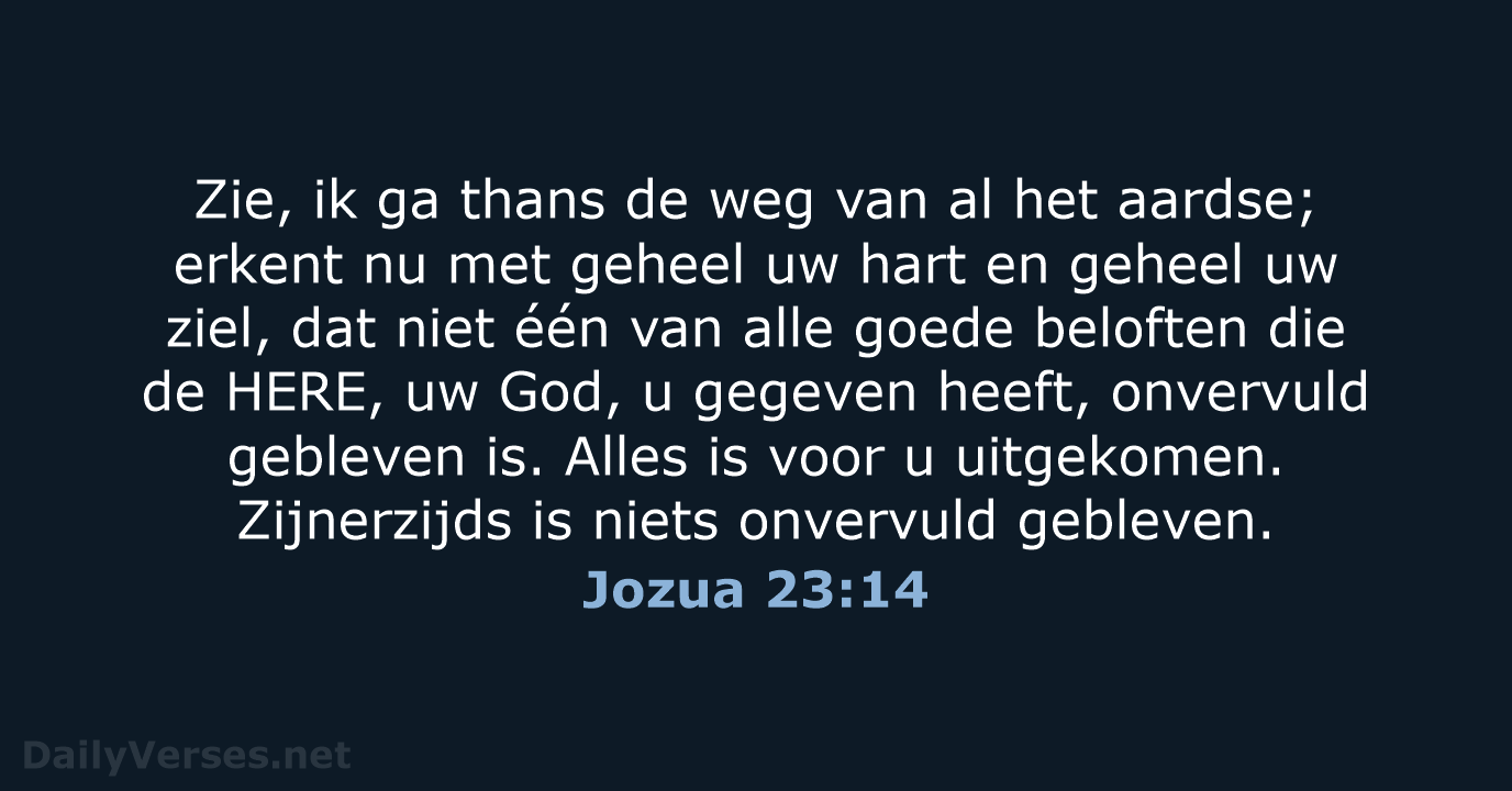 Jozua 23:14 - NBG