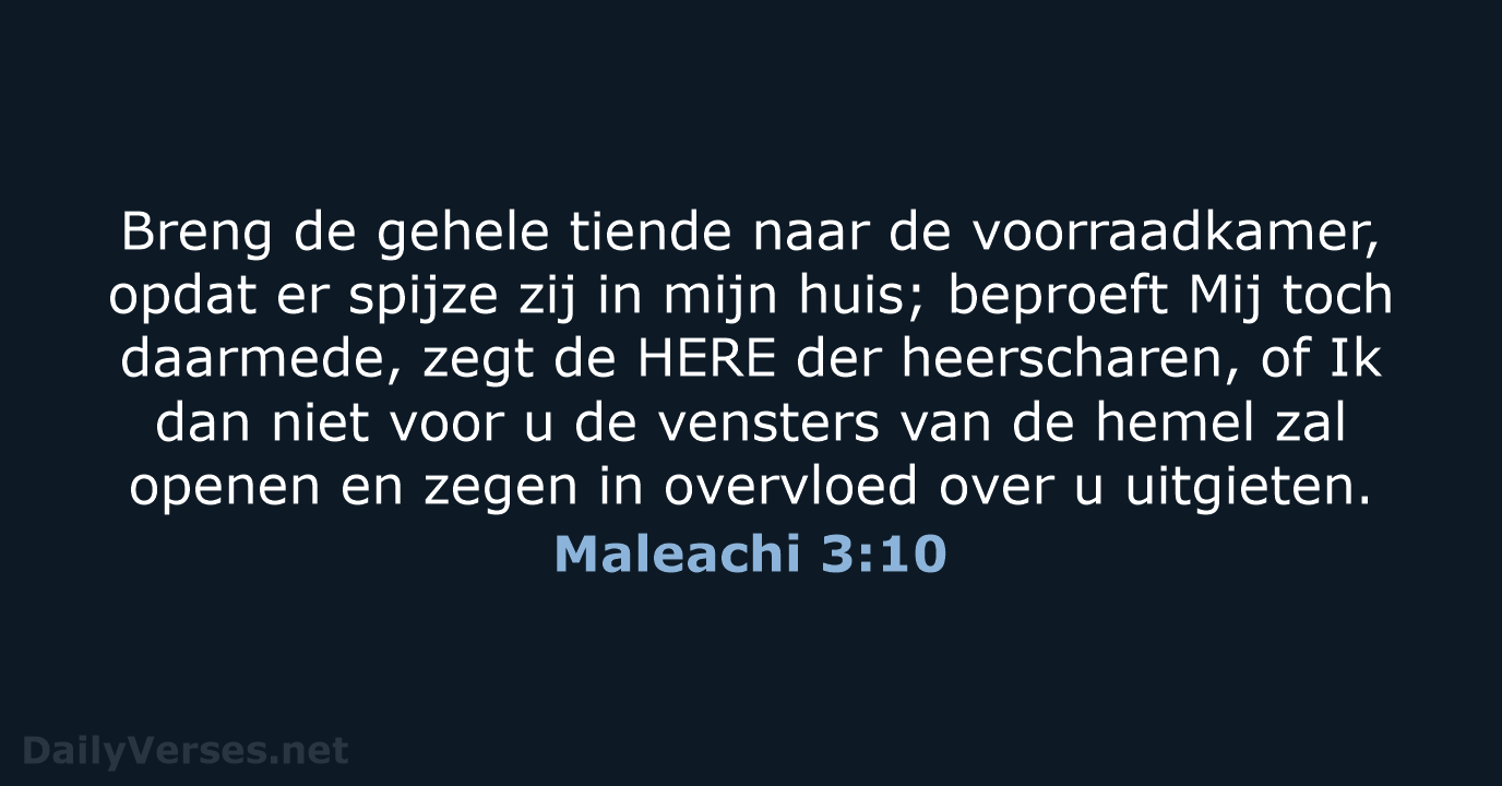 Maleachi 3:10 - NBG