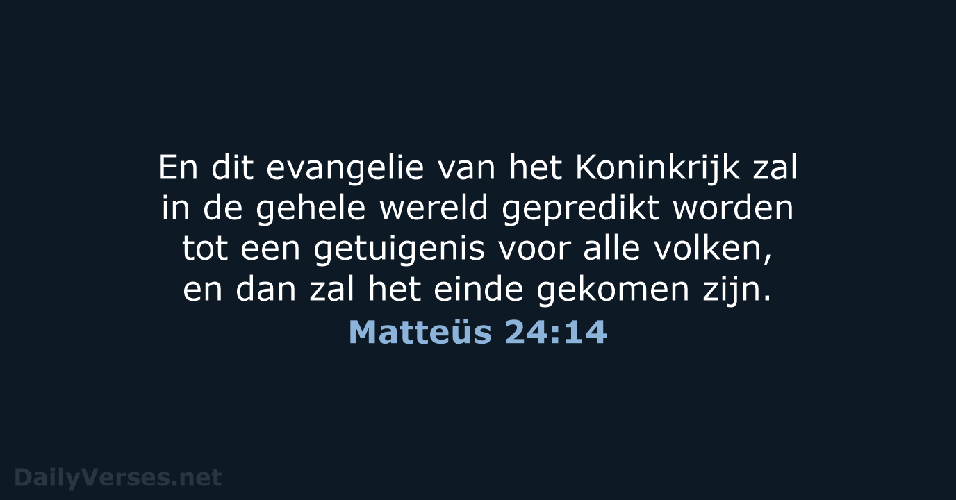 Matteüs 24:14 - NBG