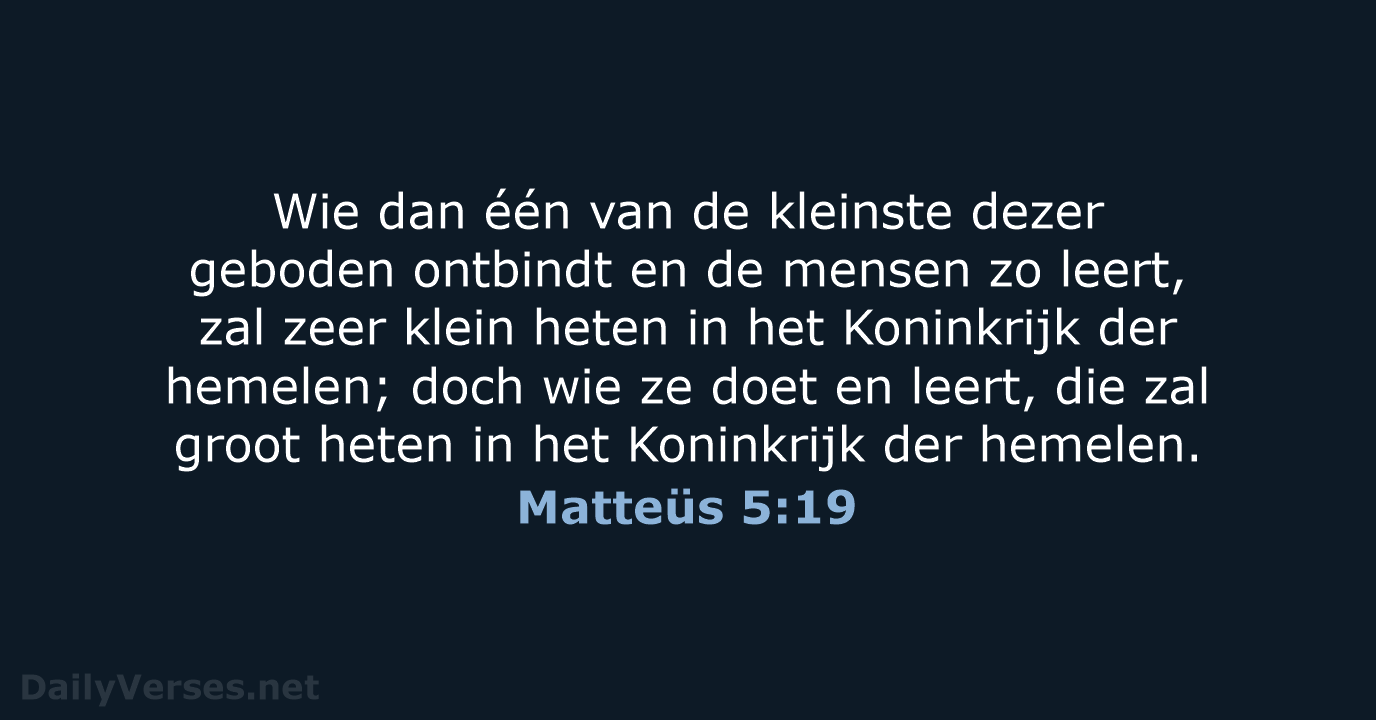 Matteüs 5:19 - NBG
