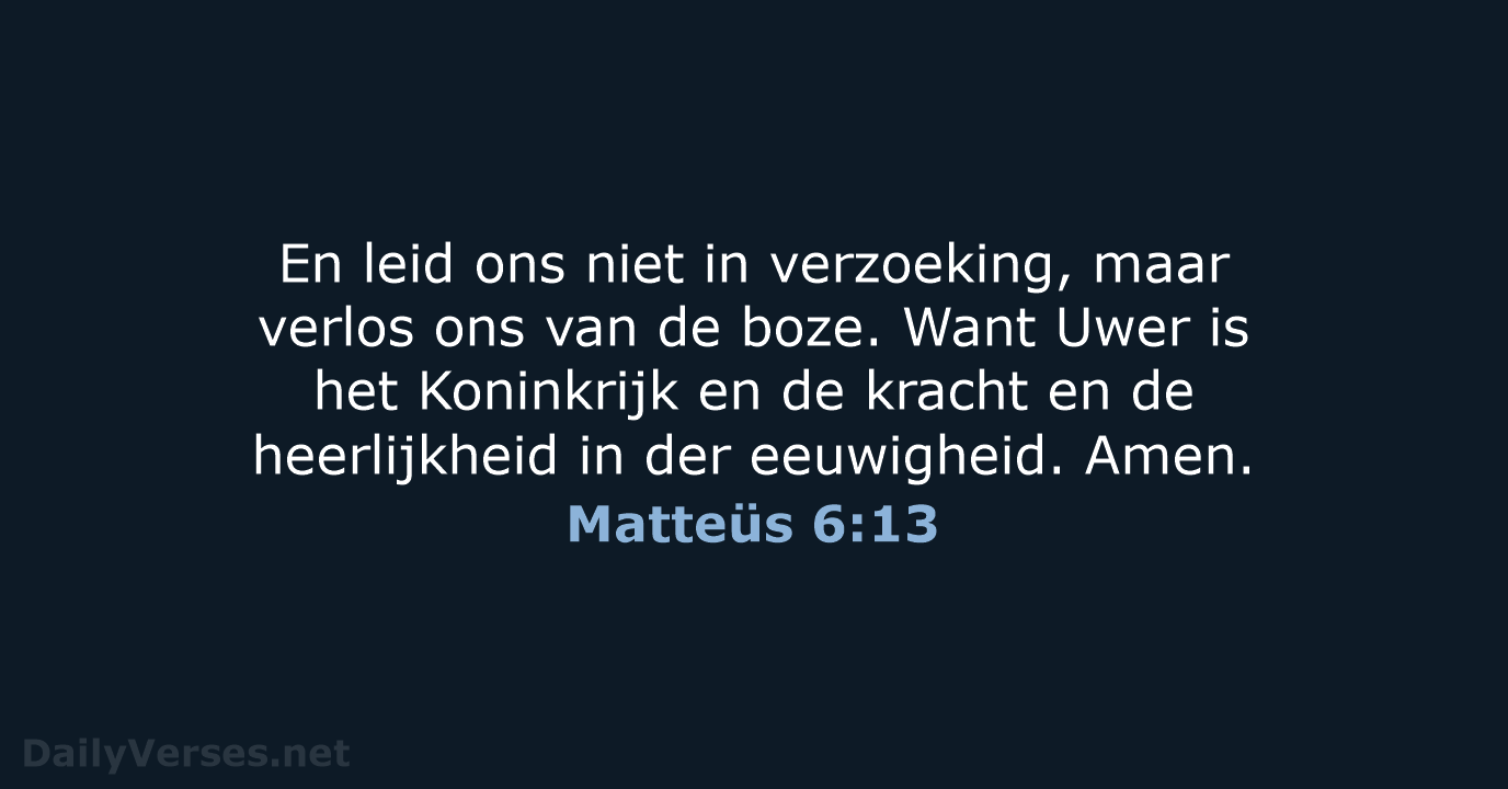 Matteüs 6:13 - NBG
