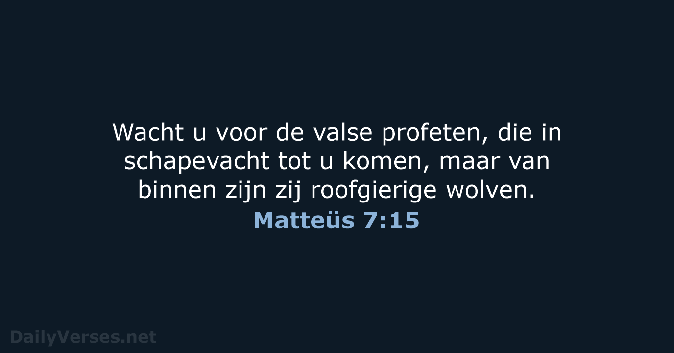 Matteüs 7:15 - NBG