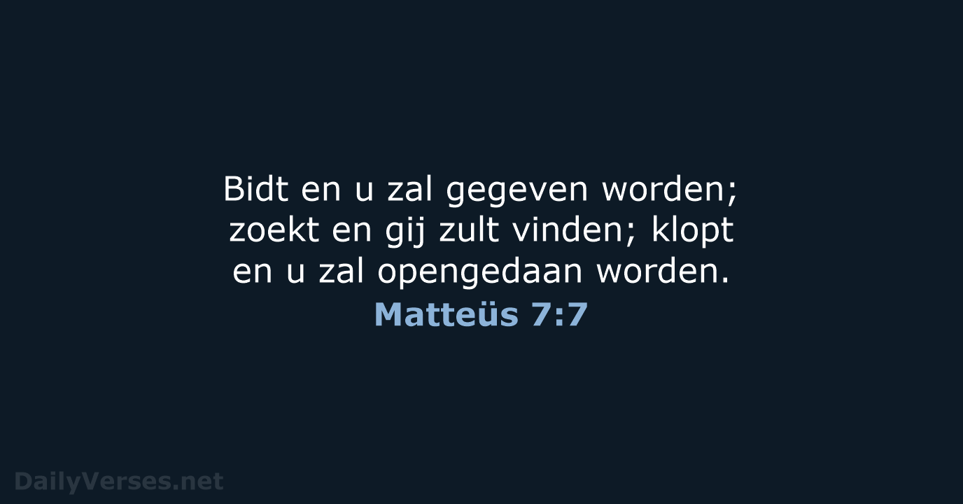 Matteüs 7:7 - NBG