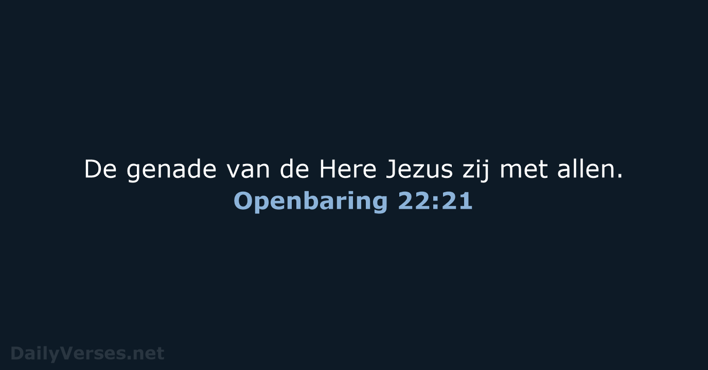 Openbaring 22:21 - NBG