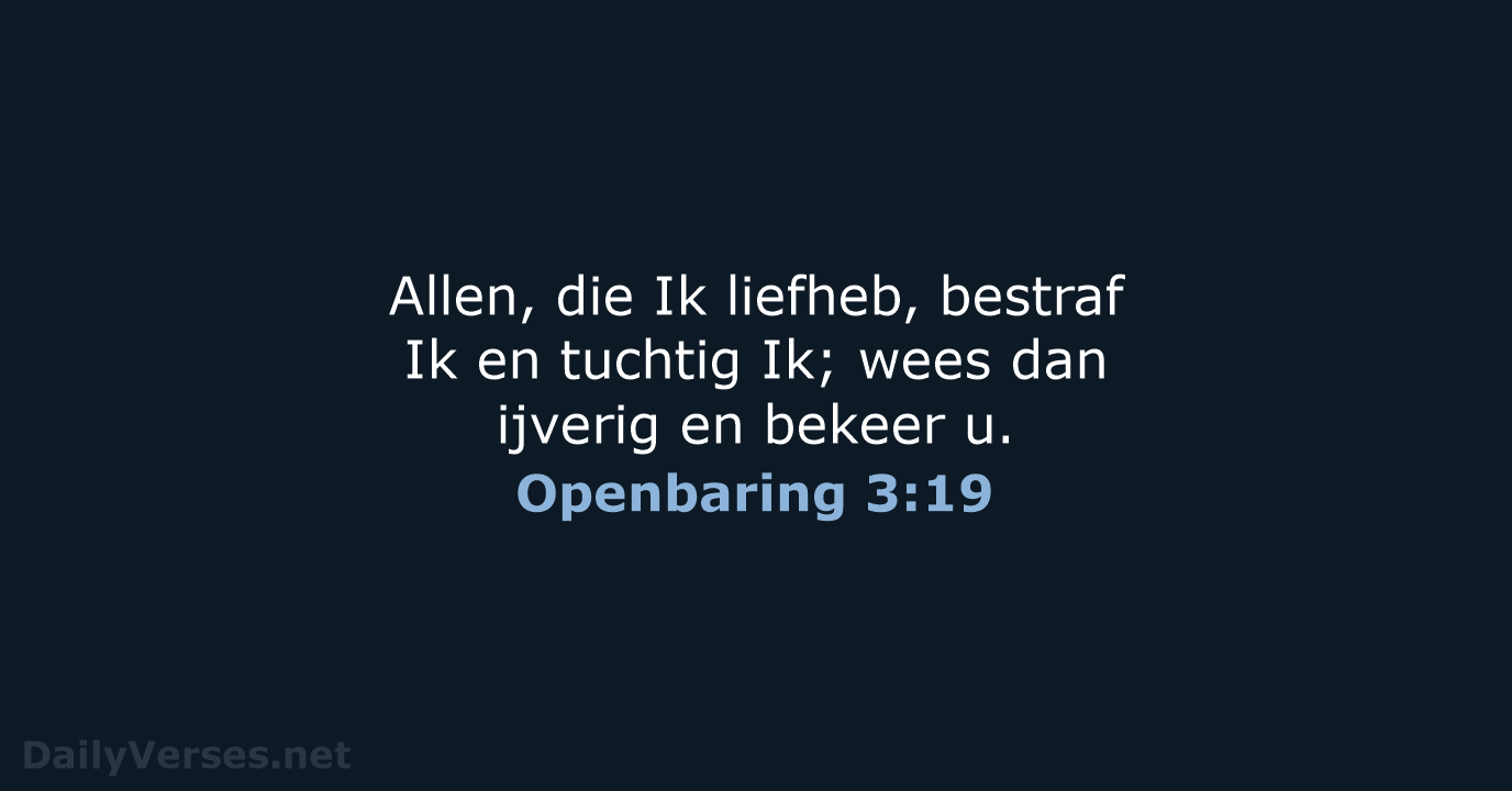 Openbaring 3:19 - NBG