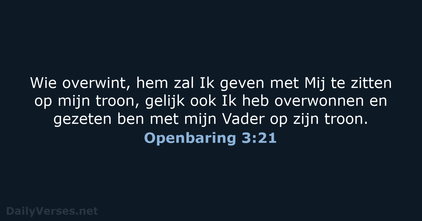 Openbaring 3:21 - NBG