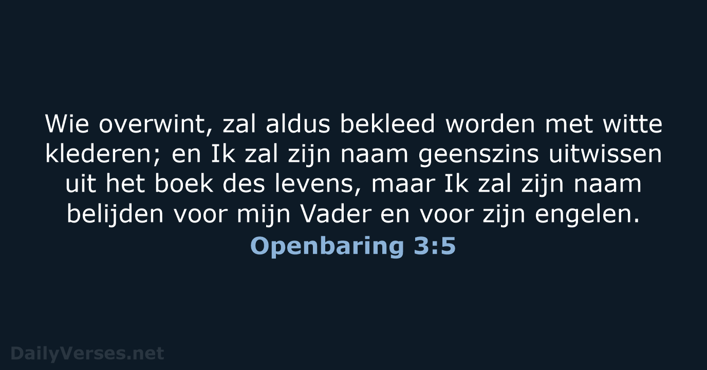 Openbaring 3:5 - NBG