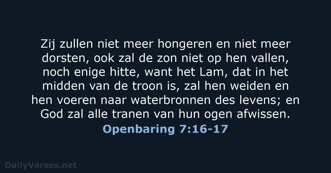 Openbaring 7:16-17 - NBG
