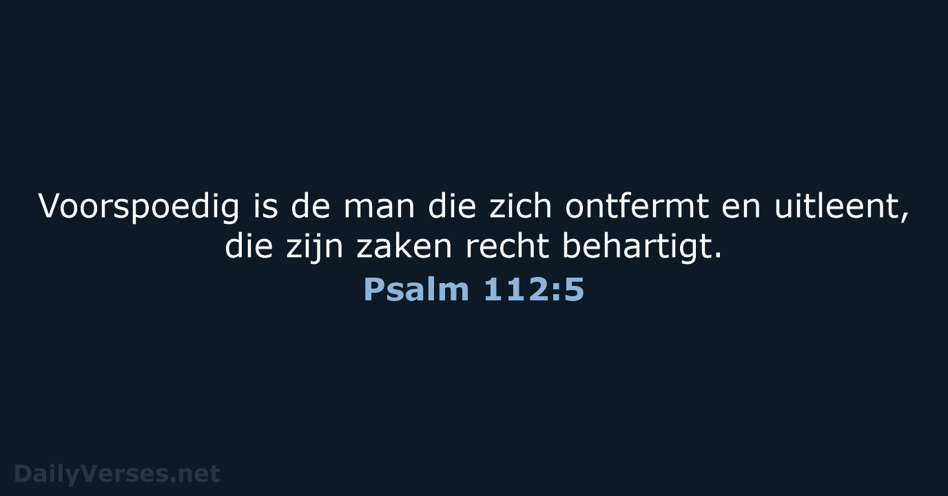 Psalm 112:5 - NBG