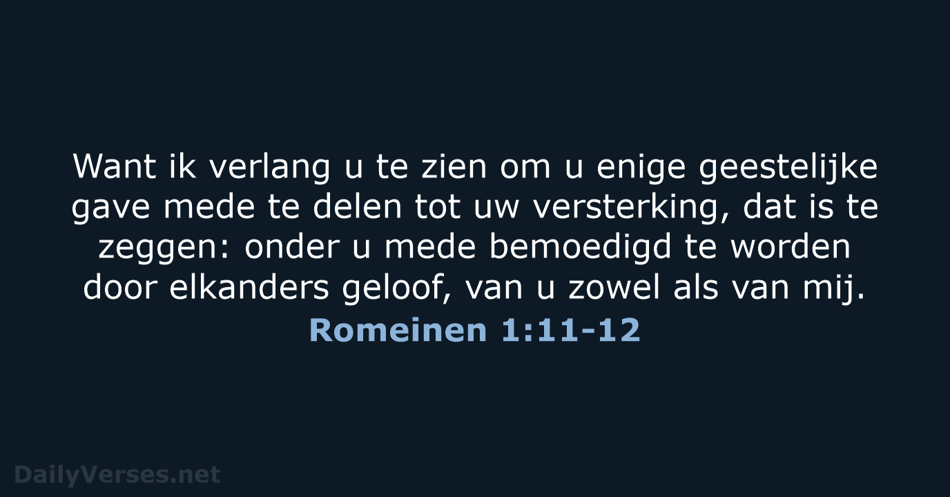 Romeinen 1:11-12 - NBG