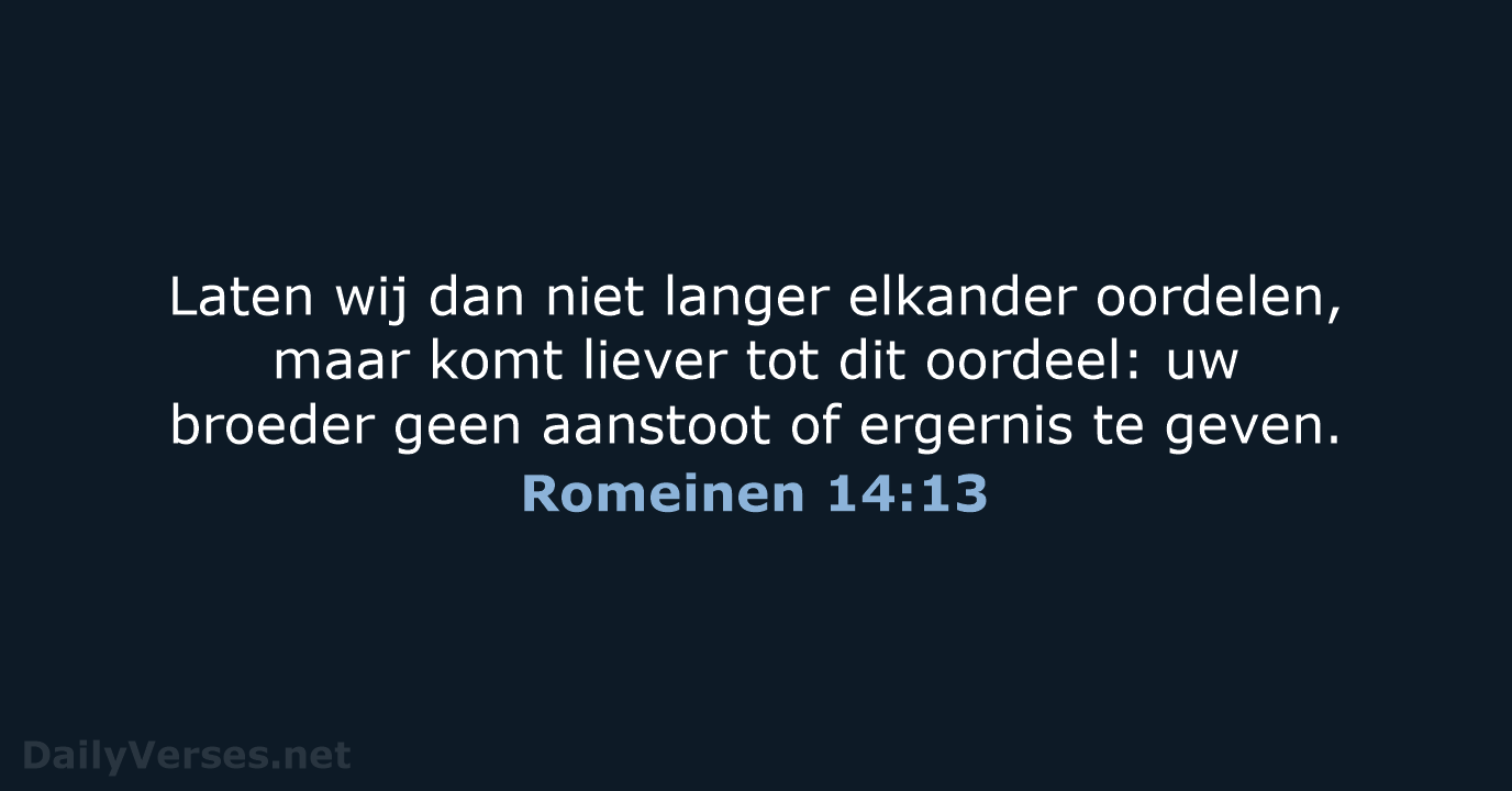 Romeinen 14:13 - NBG