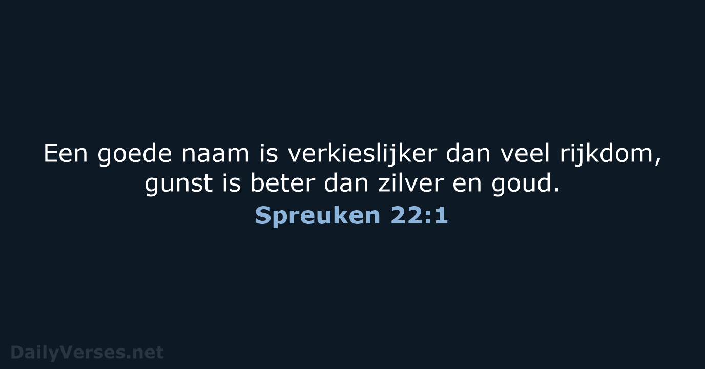 Spreuken 22:1 - NBG