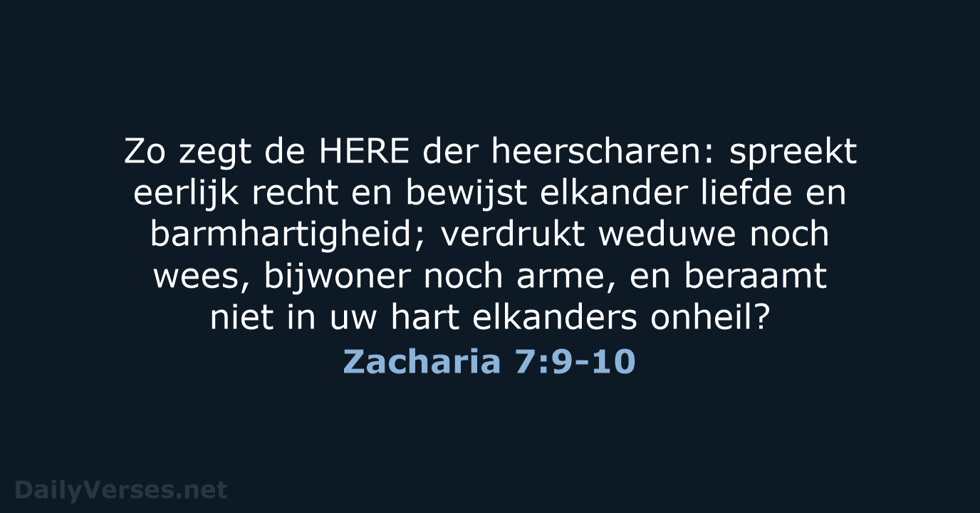 Zacharia 7:9-10 - NBG