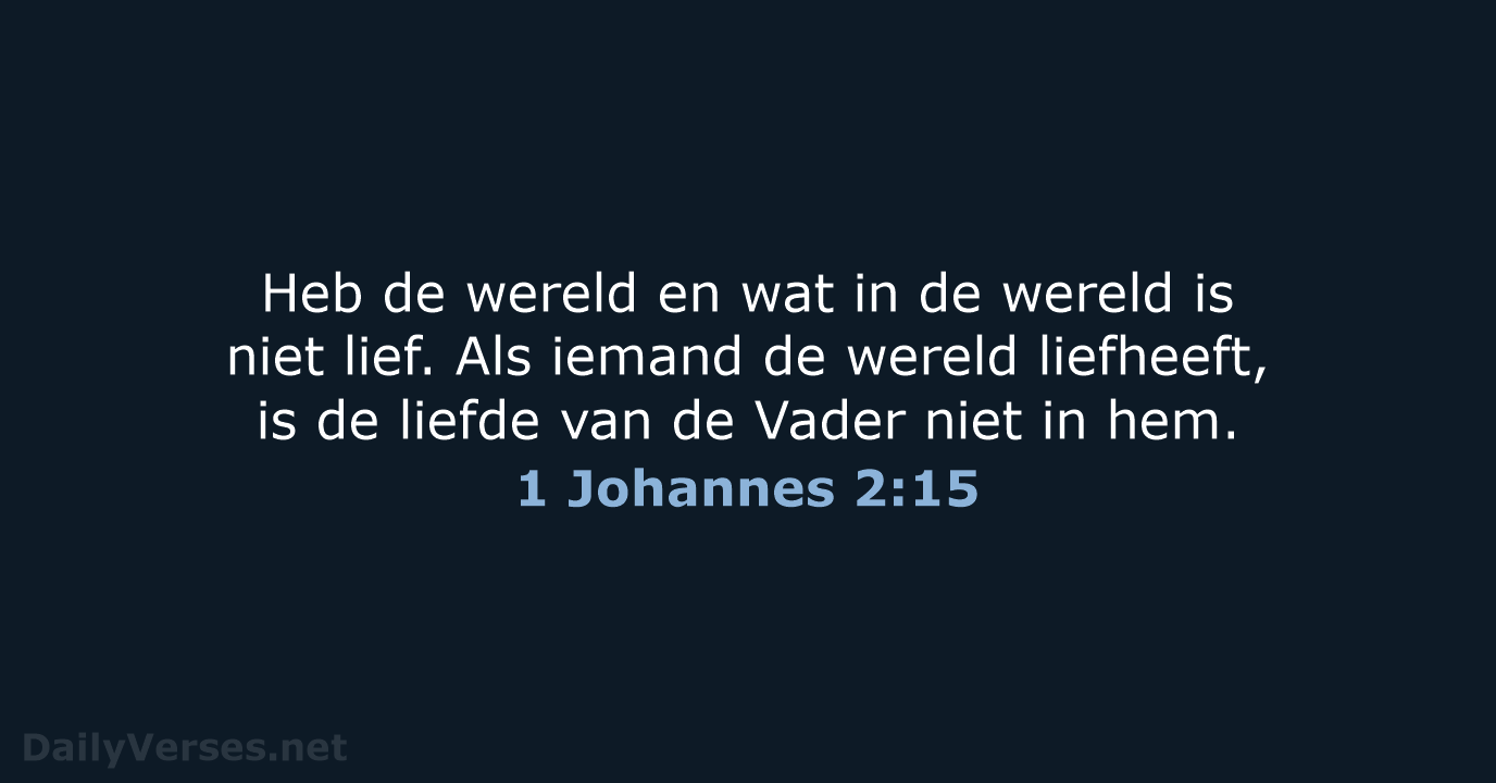 1 Johannes 2:15 - NBV21
