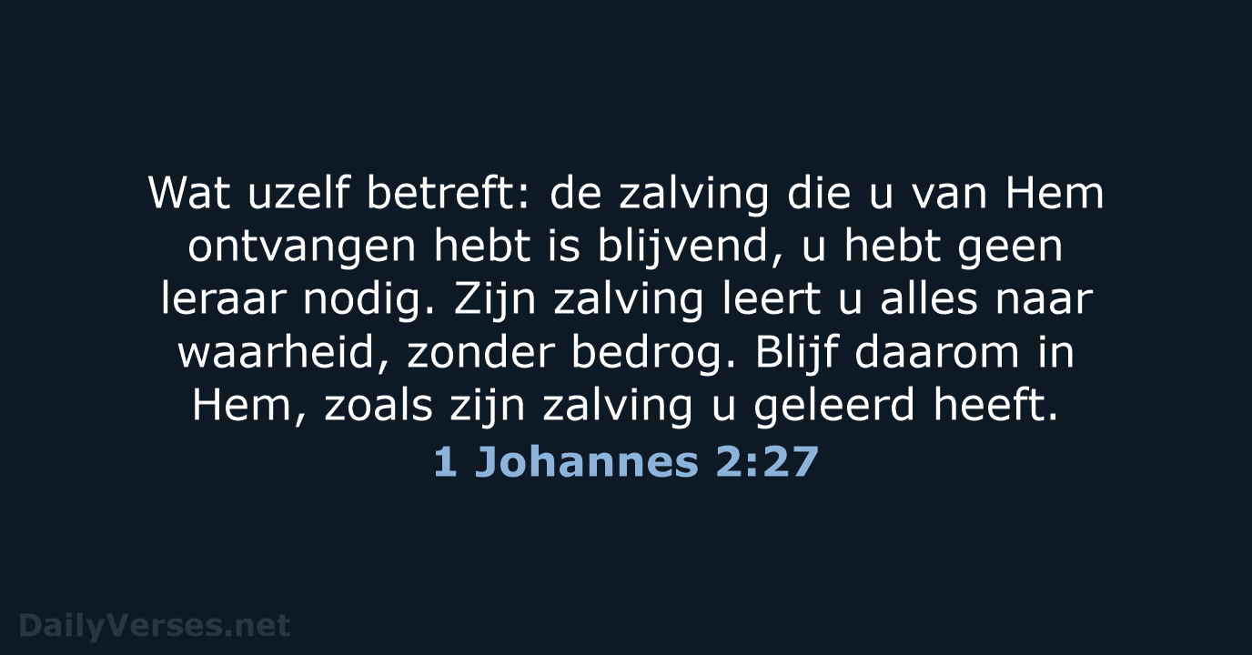 1 Johannes 2:27 - NBV21