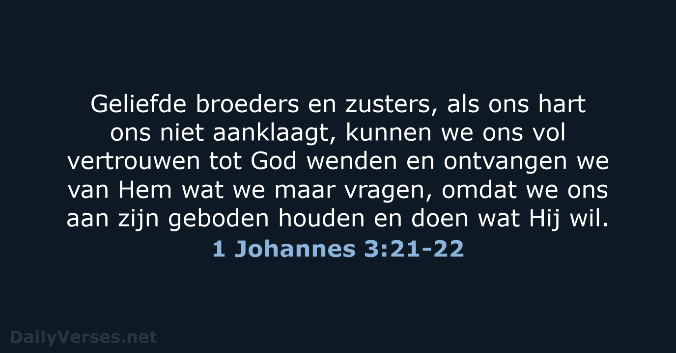 1 Johannes 3:21-22 - NBV21