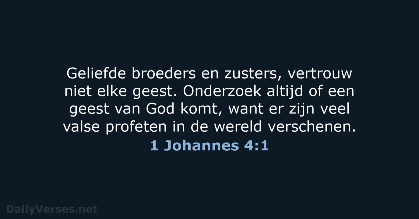 1 Johannes 4:1 - NBV21